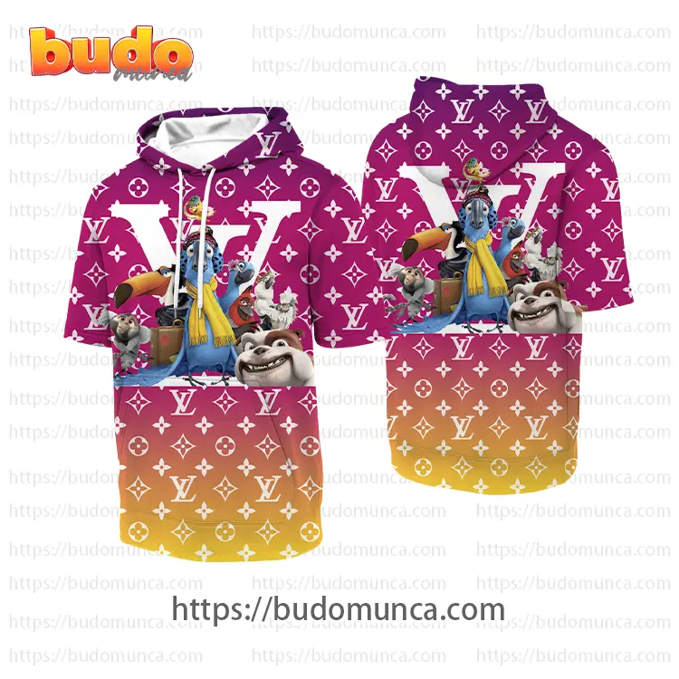 Louisvuitton and rio character movie hooded short sleeve t-shirt gift uninque for kid man women